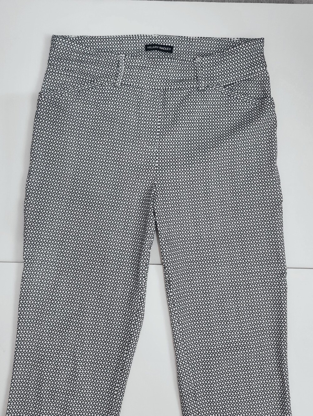 Hilary Radley Black and White Printed Pants Stretch size 8 - Picture 2 of 9